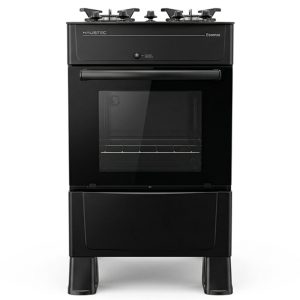 Cocina Haustec 4 Hornallas M/Vidrio Negr