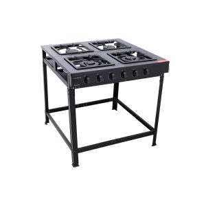 Cocina Industrial Haustec Robusta 4 Hornallas Negro