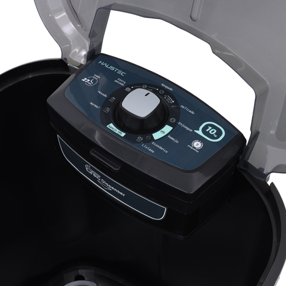 Lavadora Haustec Halavase-10Ncn 10 Kg 9 Programas Carga Superior Negro - Imagen 2